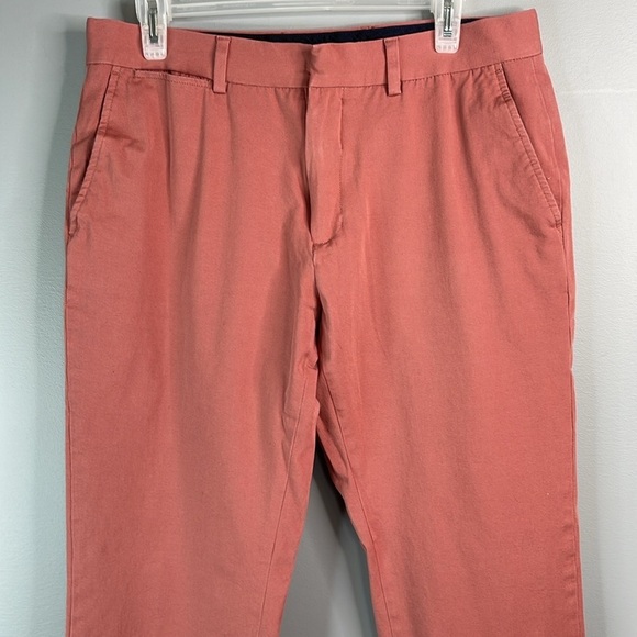 Daniel Hechter Mens Chino Pants Salmon Pink Straight Leg Pockets *As Is* Size 34 - Picture 3 of 10